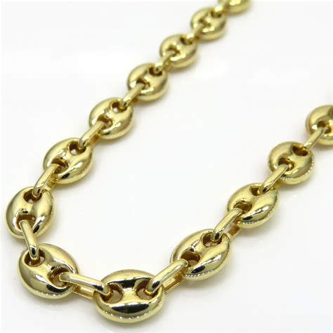 real 10 karat gold puffed gucci chain|Gucci link chains.